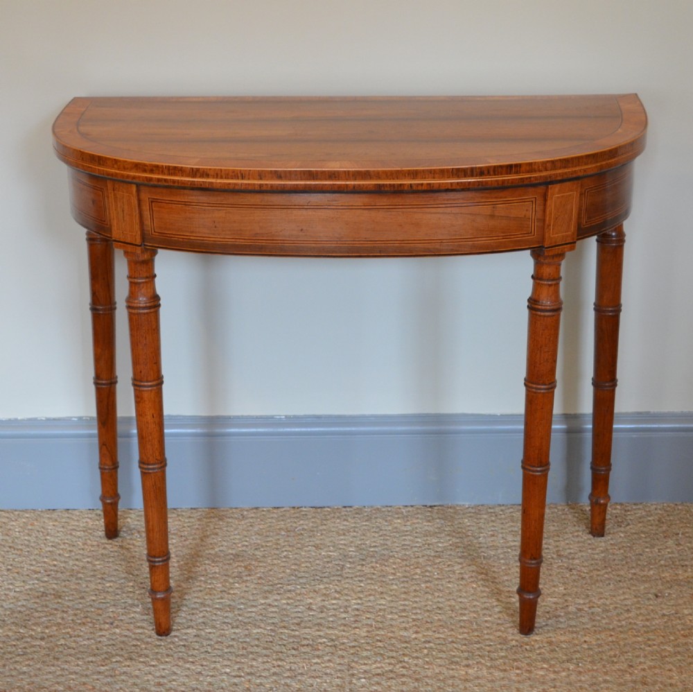 Beautiful Regency Rosewood Demi-Lune Card Table