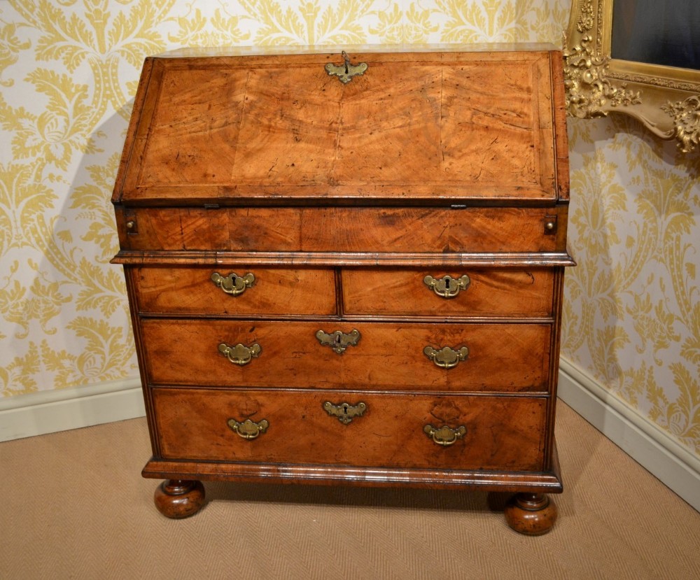 Fabulous early 18th Century Walnut Bureau