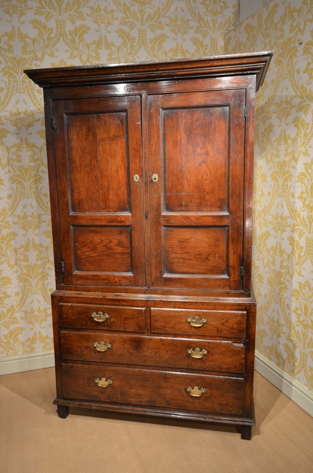 Stunning 18th Century Oak Press Cupboard with fabulous colour 