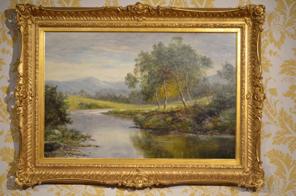 Beautiful 19th Century oil on canvas of country scene signed D Sherrin