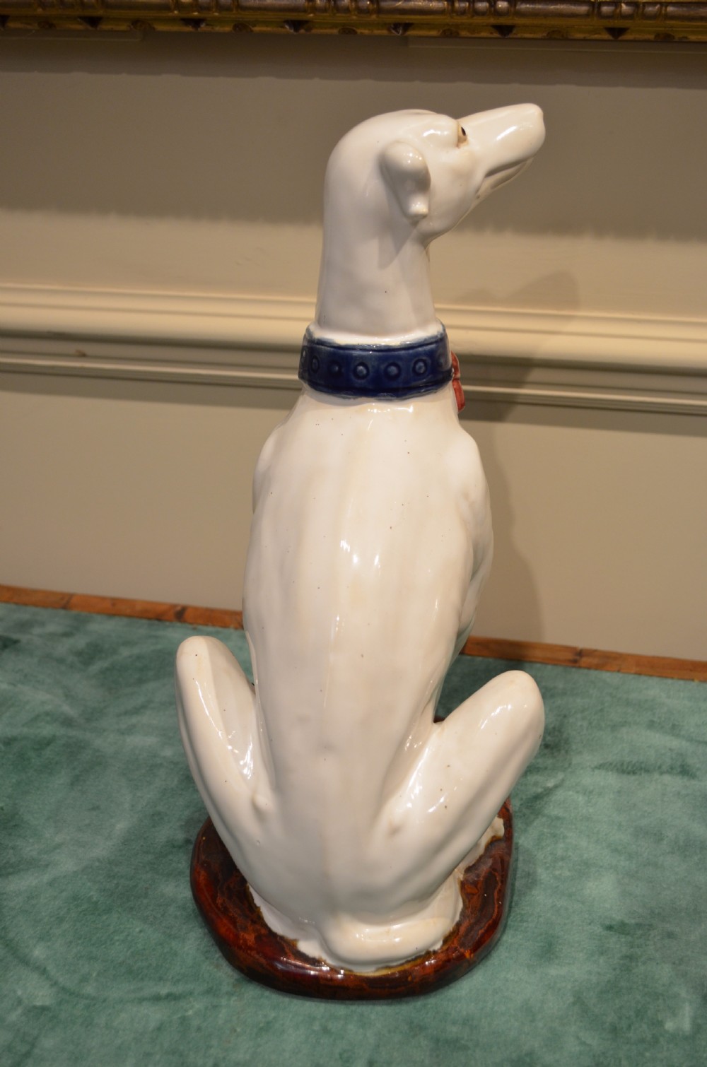 A Stunning Pair of French Faience Dogs. View IX