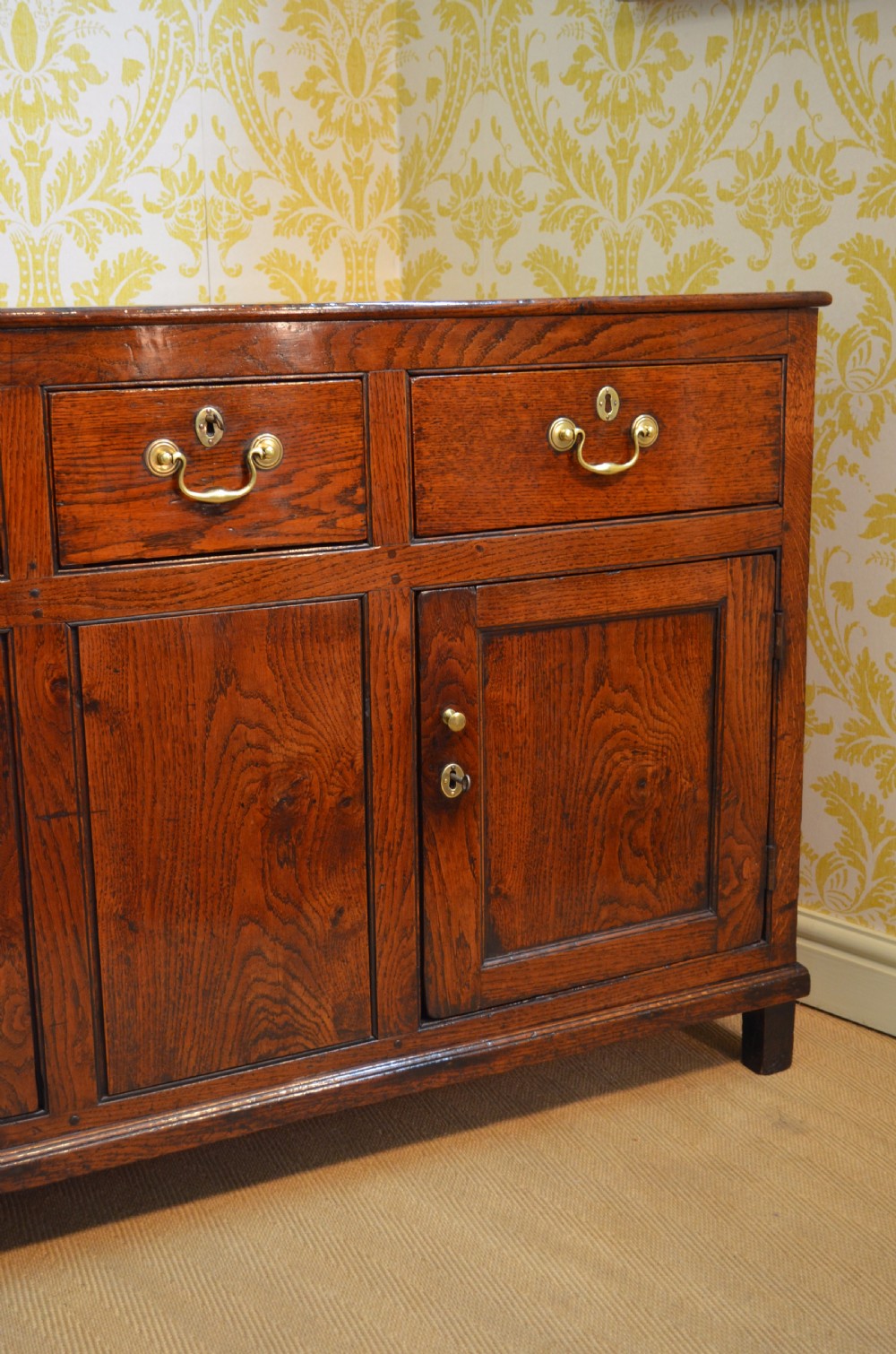 Superb George III Oak Cupboard Dresser Base with fabulous colour and proportions View IV