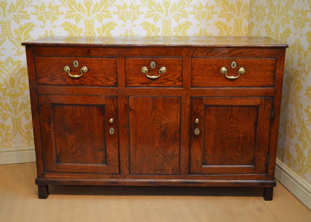 Superb George III Oak Cupboard Dresser Base with fabulous colour and proportions View V
