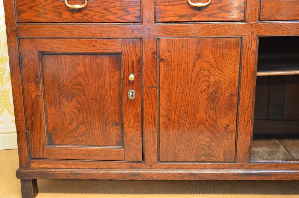Superb George III Oak Cupboard Dresser Base with fabulous colour and proportions View IX