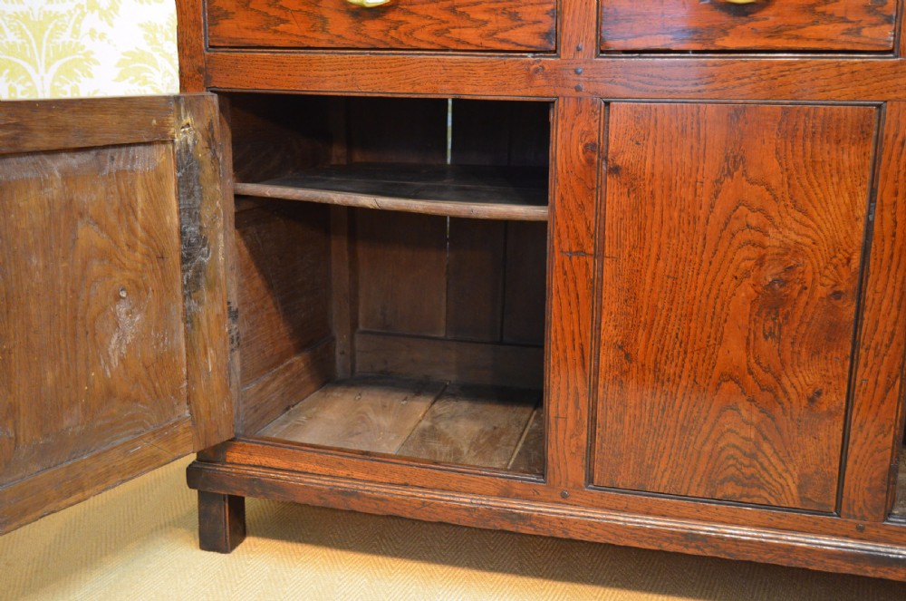 Superb George III Oak Cupboard Dresser Base with fabulous colour and proportions View X