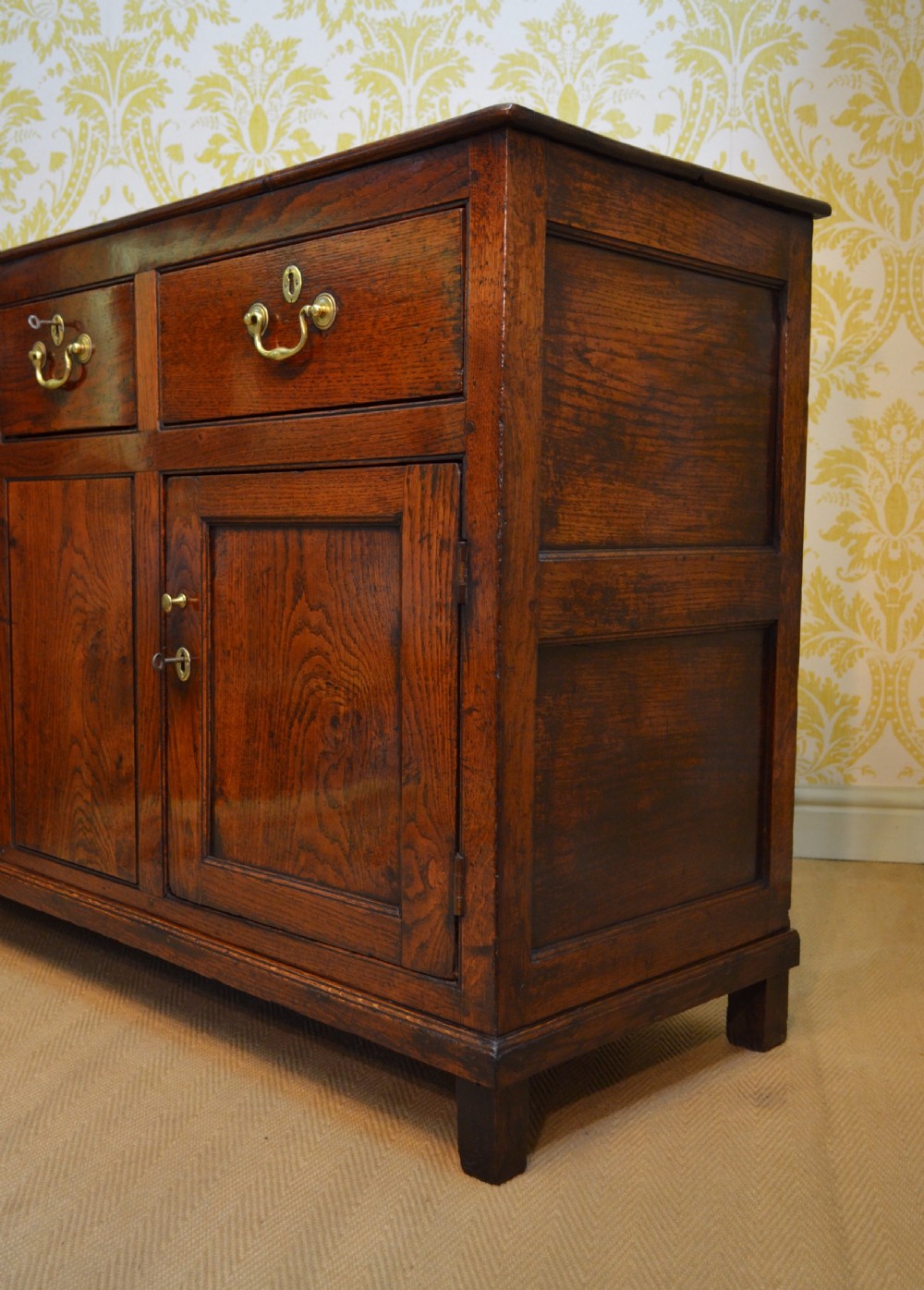 Superb George III Oak Cupboard Dresser Base with fabulous colour and proportions View XII