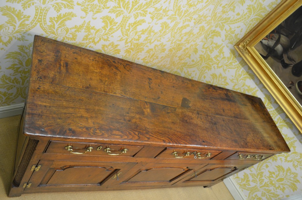 A Superb Quality Georgian Oak Cupboard Base Dresser or Sideboard. View IX