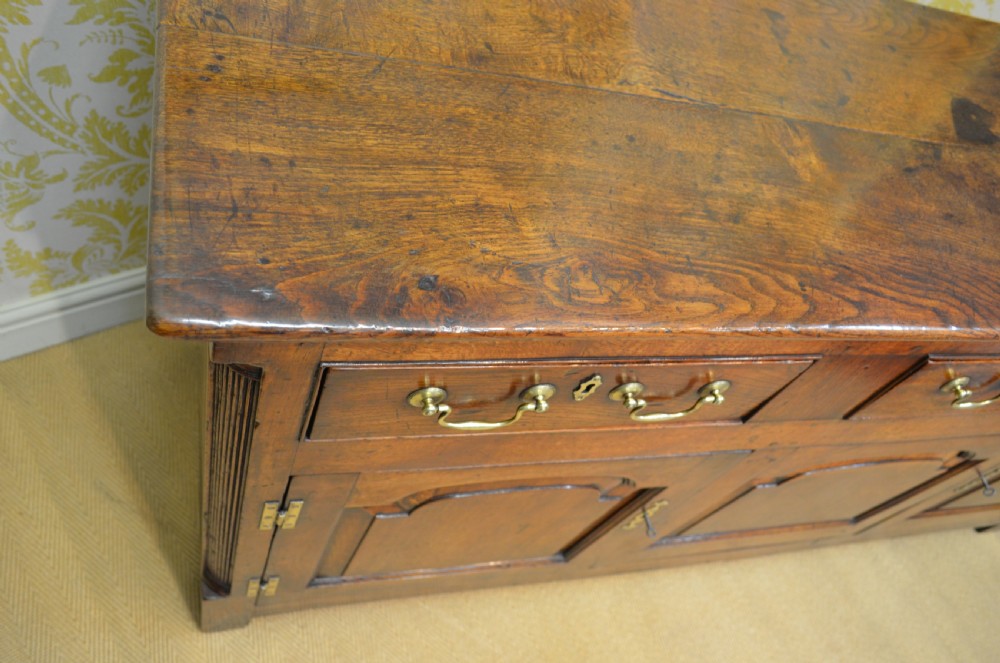 A Superb Quality Georgian Oak Cupboard Base Dresser or Sideboard. View X