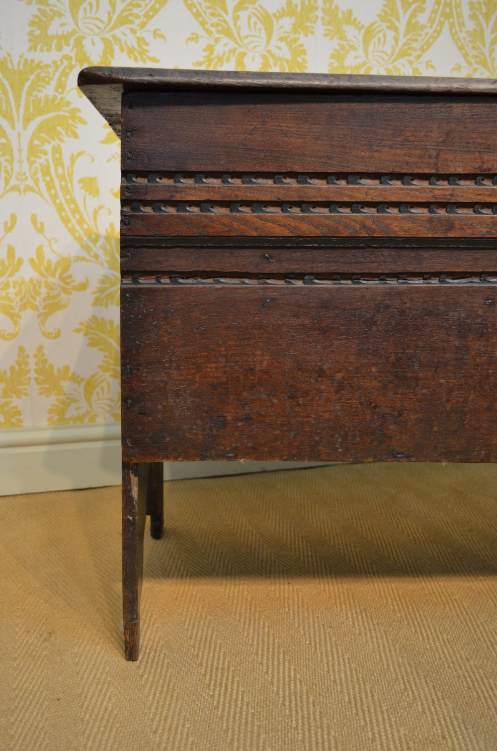 Early 18th Century Oak six plank coffer View VI