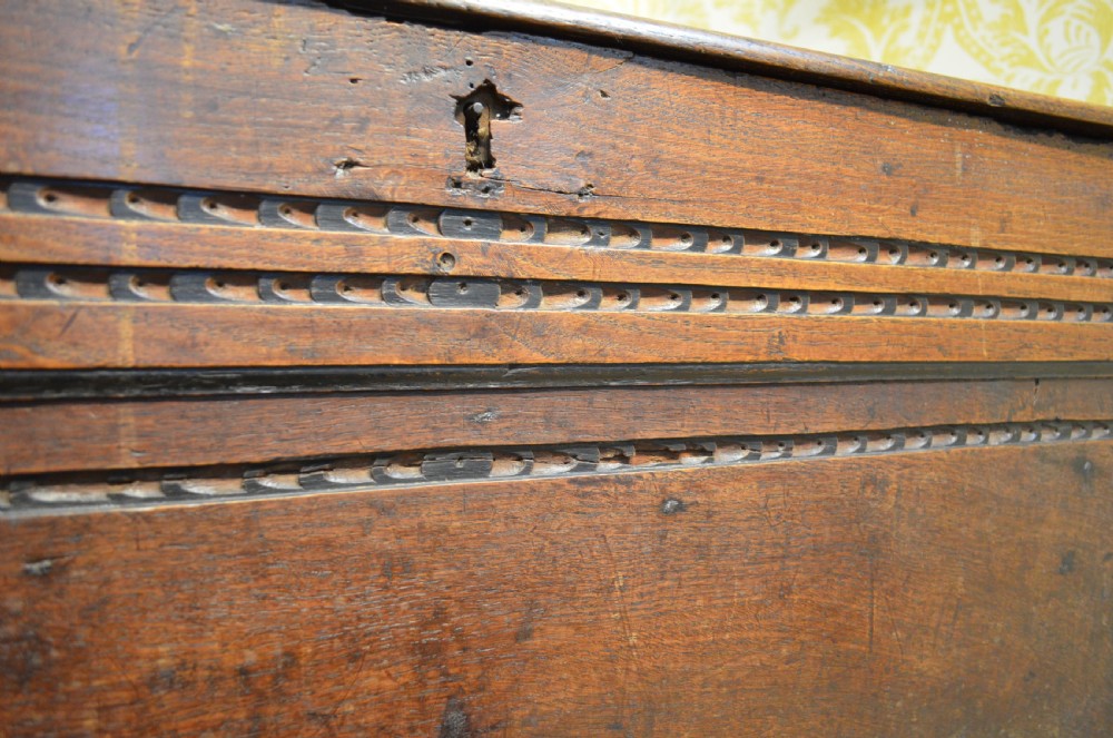Early 18th Century Oak six plank coffer View VIII