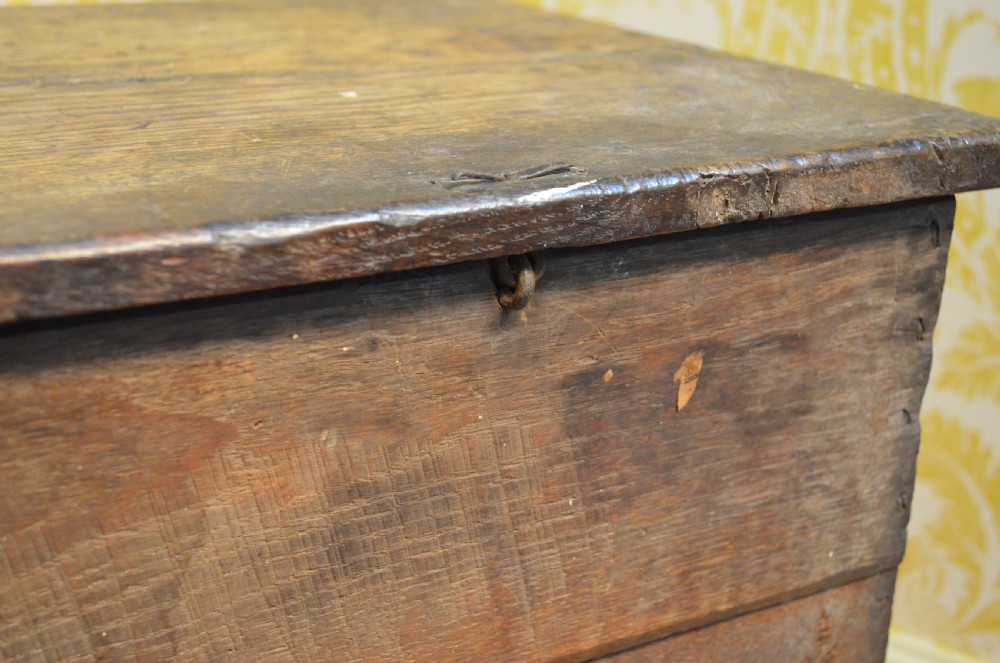 Early 18th Century Oak six plank coffer View XI