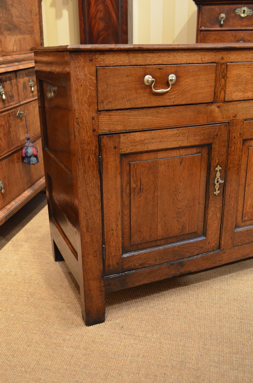 Georgian Oak Cupboard Base Dresser with Drawers. View III