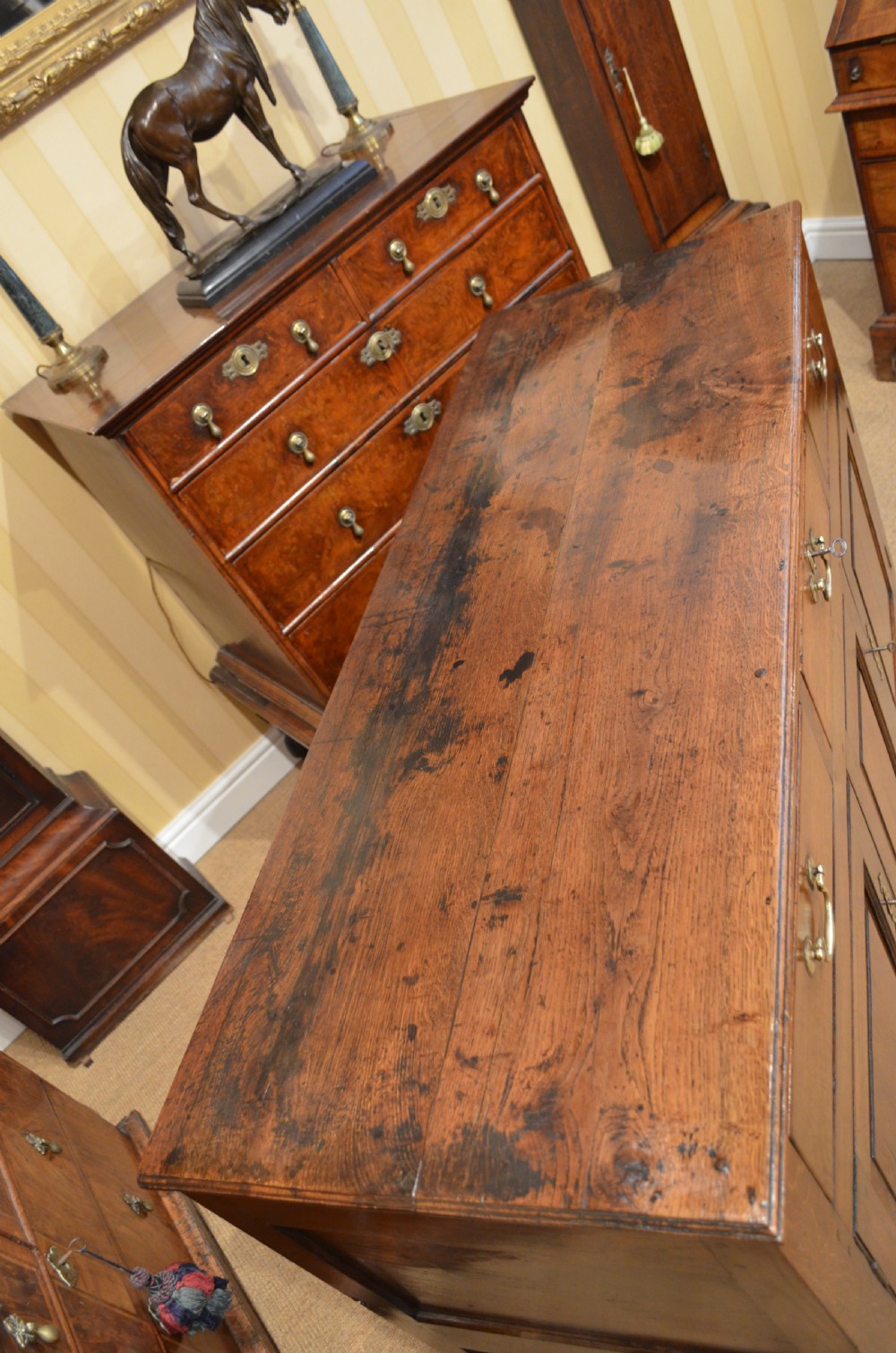 Georgian Oak Cupboard Base Dresser with Drawers. View IV