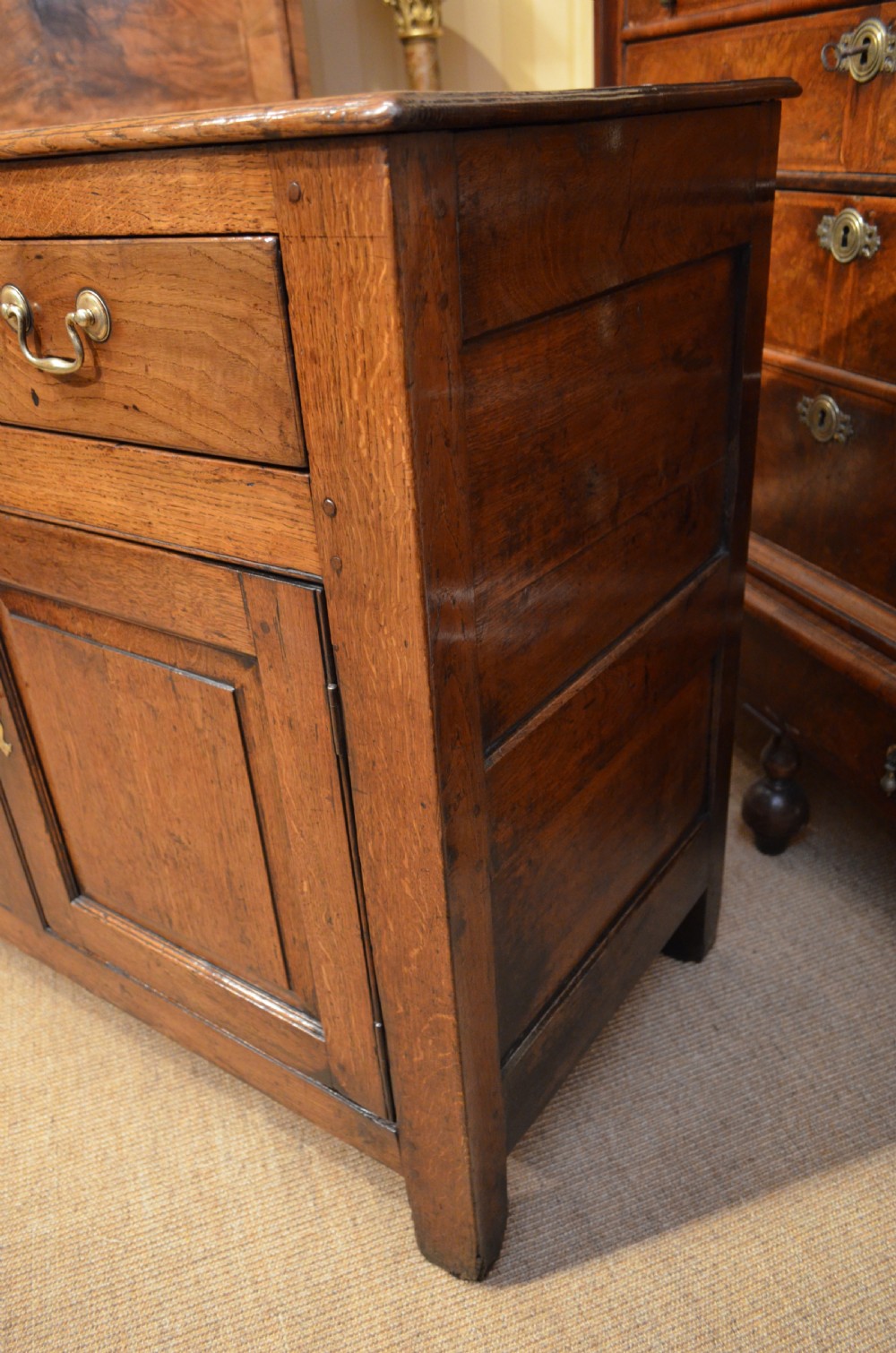 Georgian Oak Cupboard Base Dresser with Drawers. View V
