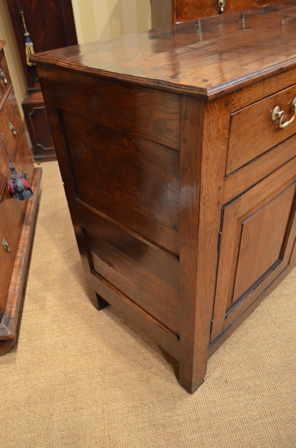 Georgian Oak Cupboard Base Dresser with Drawers. View VI