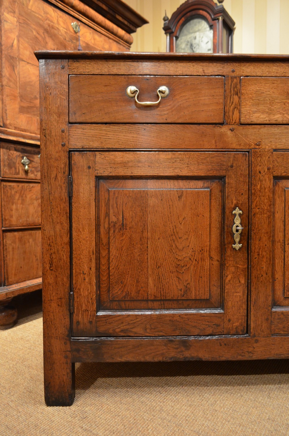 Georgian Oak Cupboard Base Dresser with Drawers. View VIII