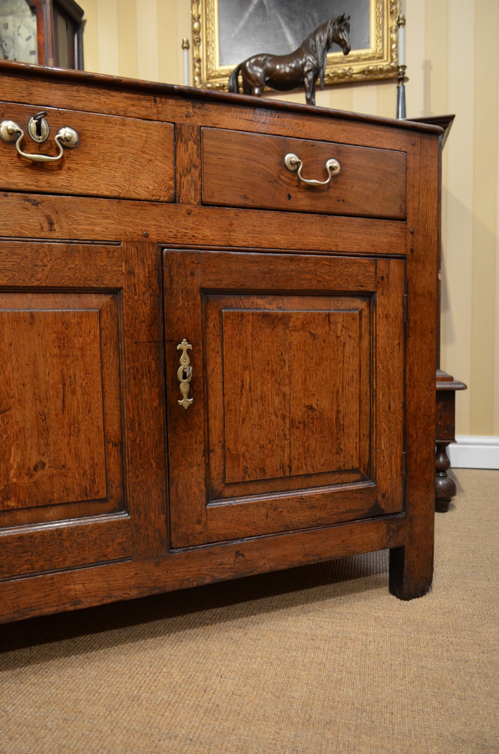 Georgian Oak Cupboard Base Dresser with Drawers. View X
