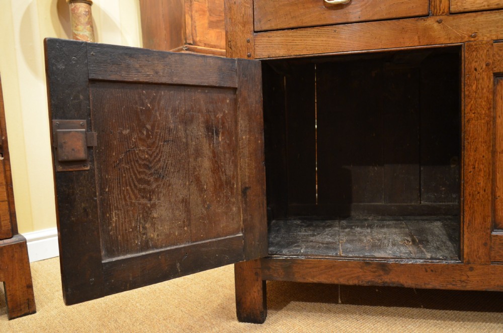 Georgian Oak Cupboard Base Dresser with Drawers. View XII