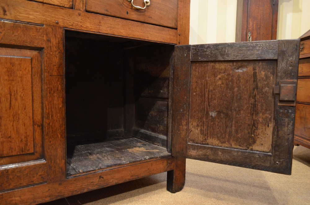 Georgian Oak Cupboard Base Dresser with Drawers. View XIV