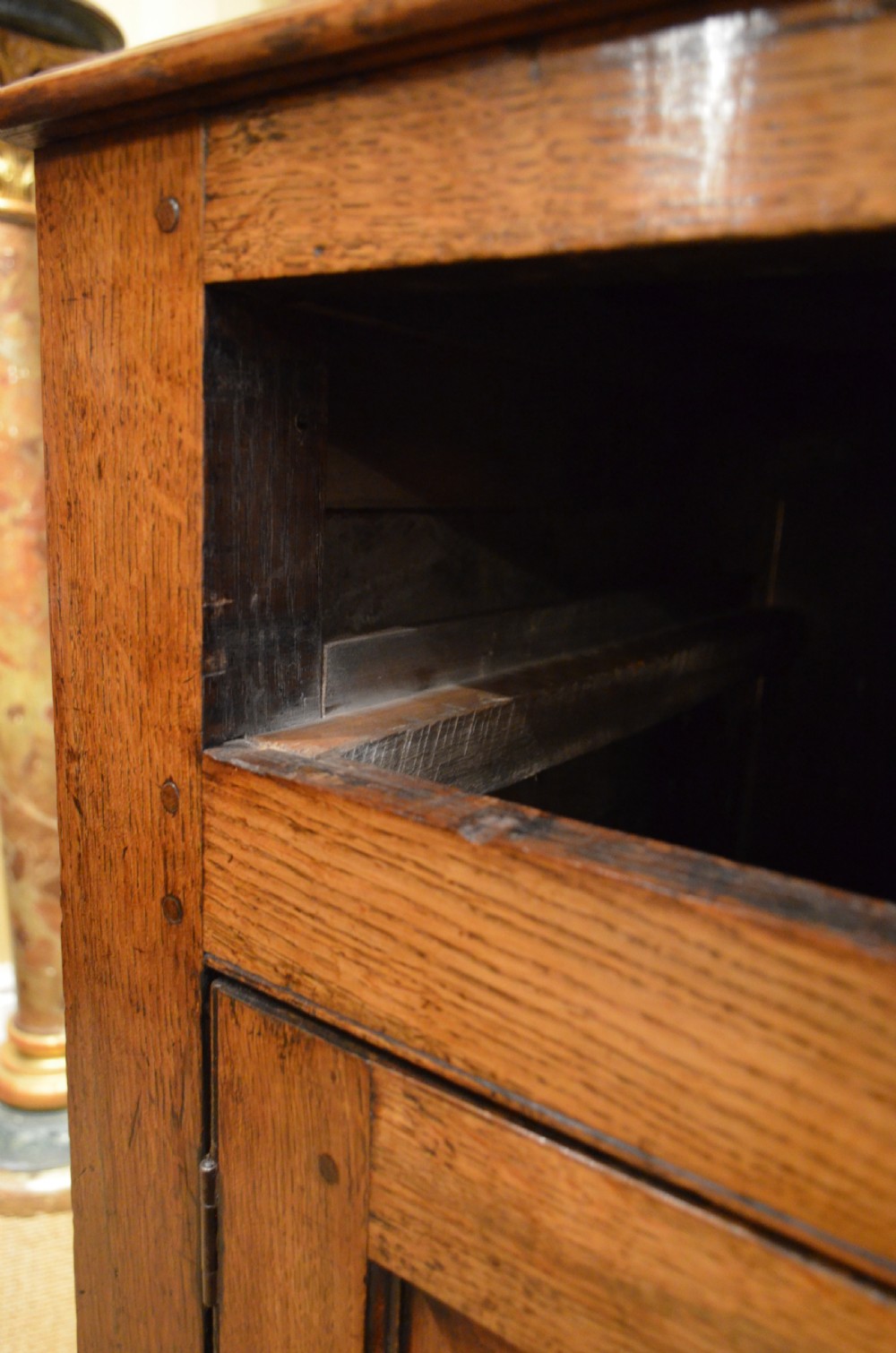 Georgian Oak Cupboard Base Dresser with Drawers. View XVIII