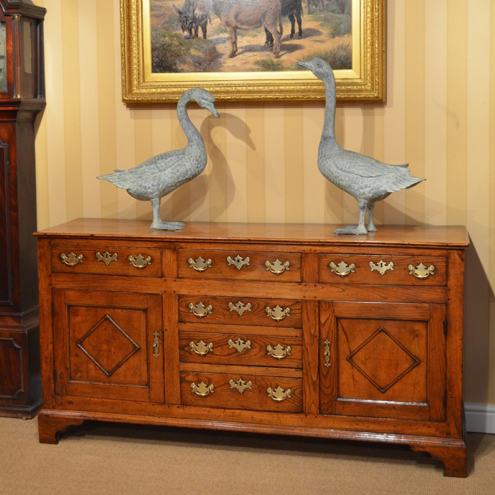 A Rare Georgian Elm Cupboard Dresser  Base.. View IV