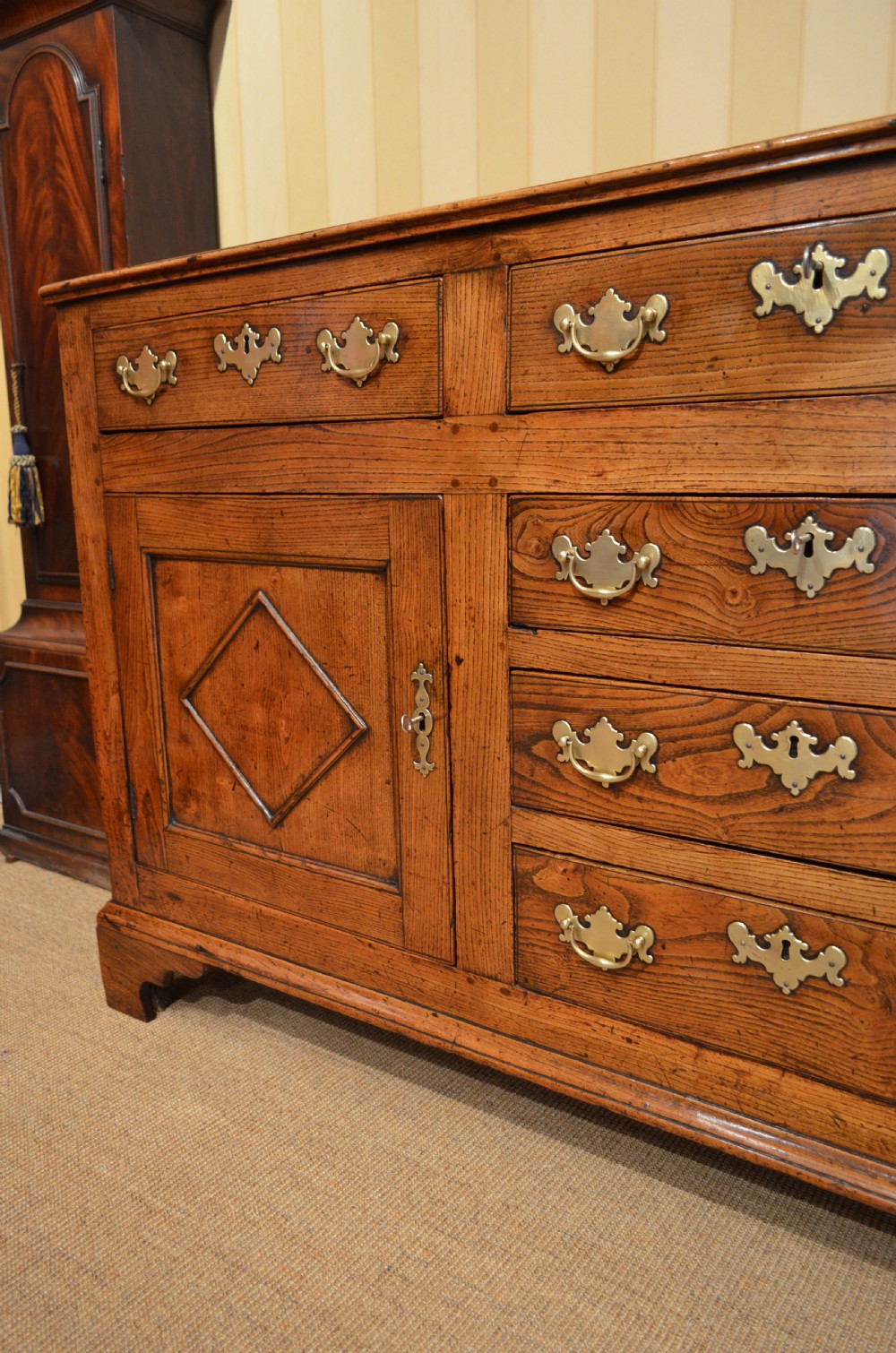 A Rare Georgian Elm Cupboard Dresser  Base.. View VIII