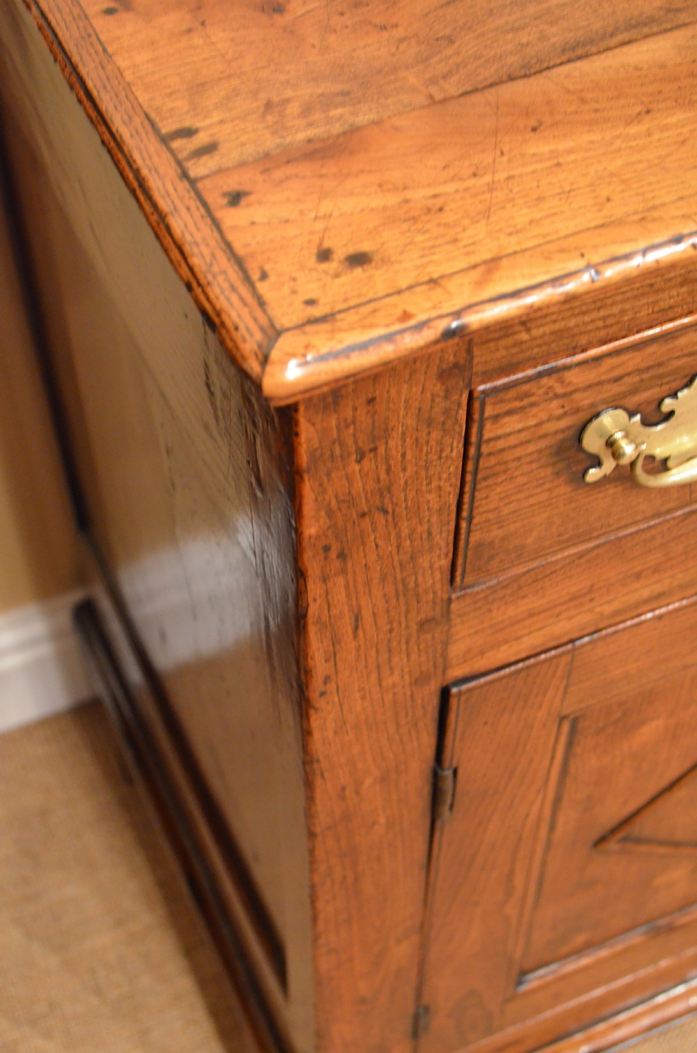 A Rare Georgian Elm Cupboard Dresser  Base.. View XV