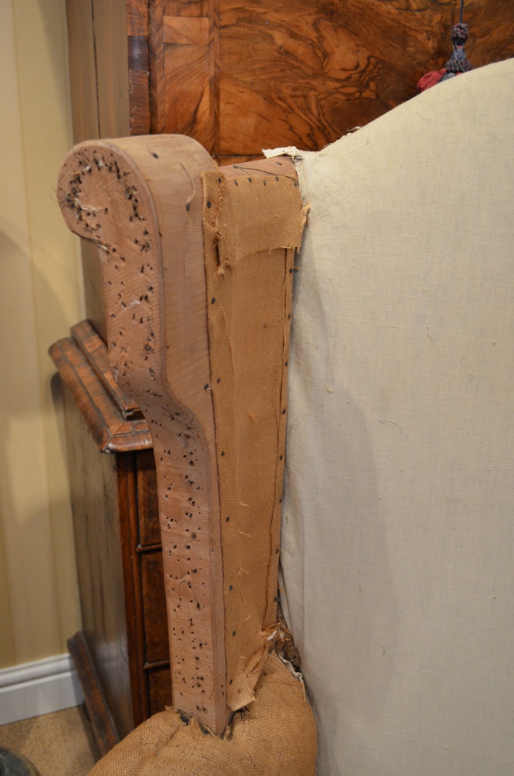 A Stunning Walnut William and Mary Style Settee. View V