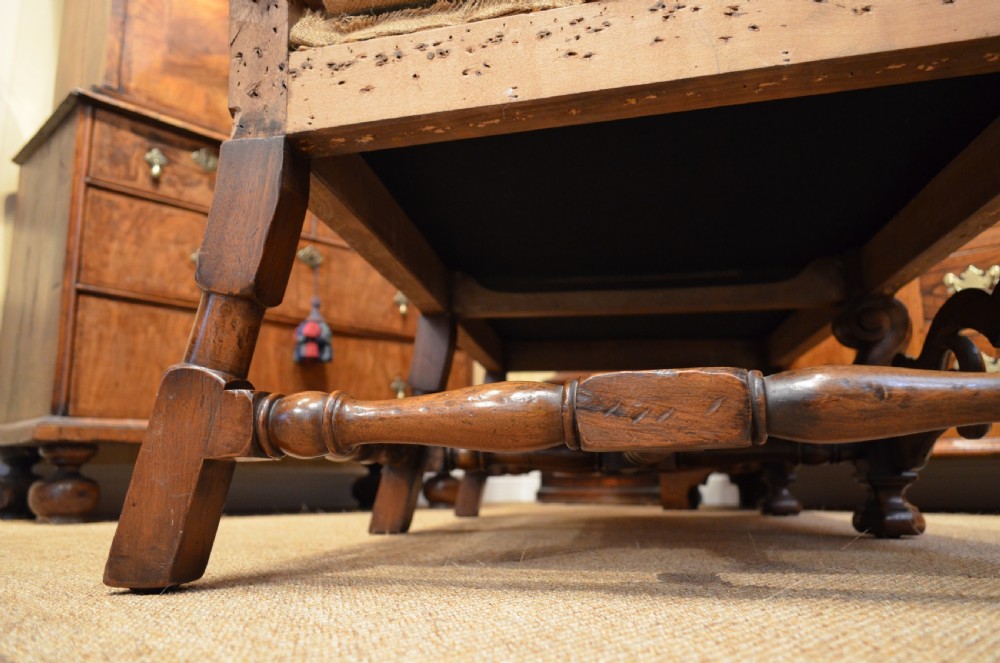 A Stunning Walnut William and Mary Style Settee. View XVII