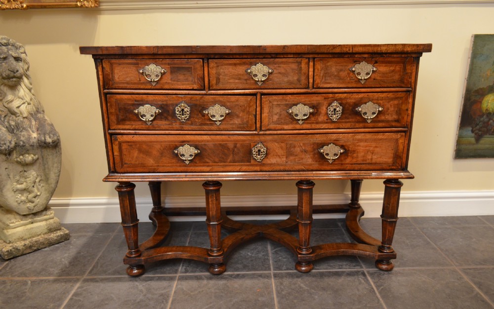 Stunning 18th Century Walnut Leather Topped Chest on Stand