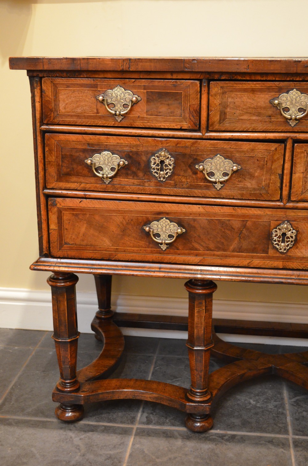 Stunning 18th Century Walnut Leather Topped Chest on Stand View II