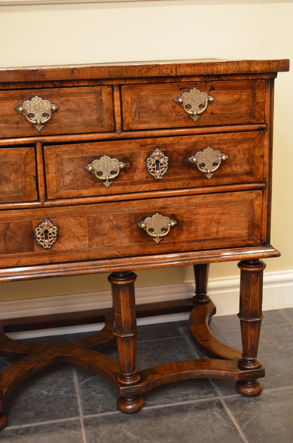 Stunning 18th Century Walnut Leather Topped Chest on Stand View III
