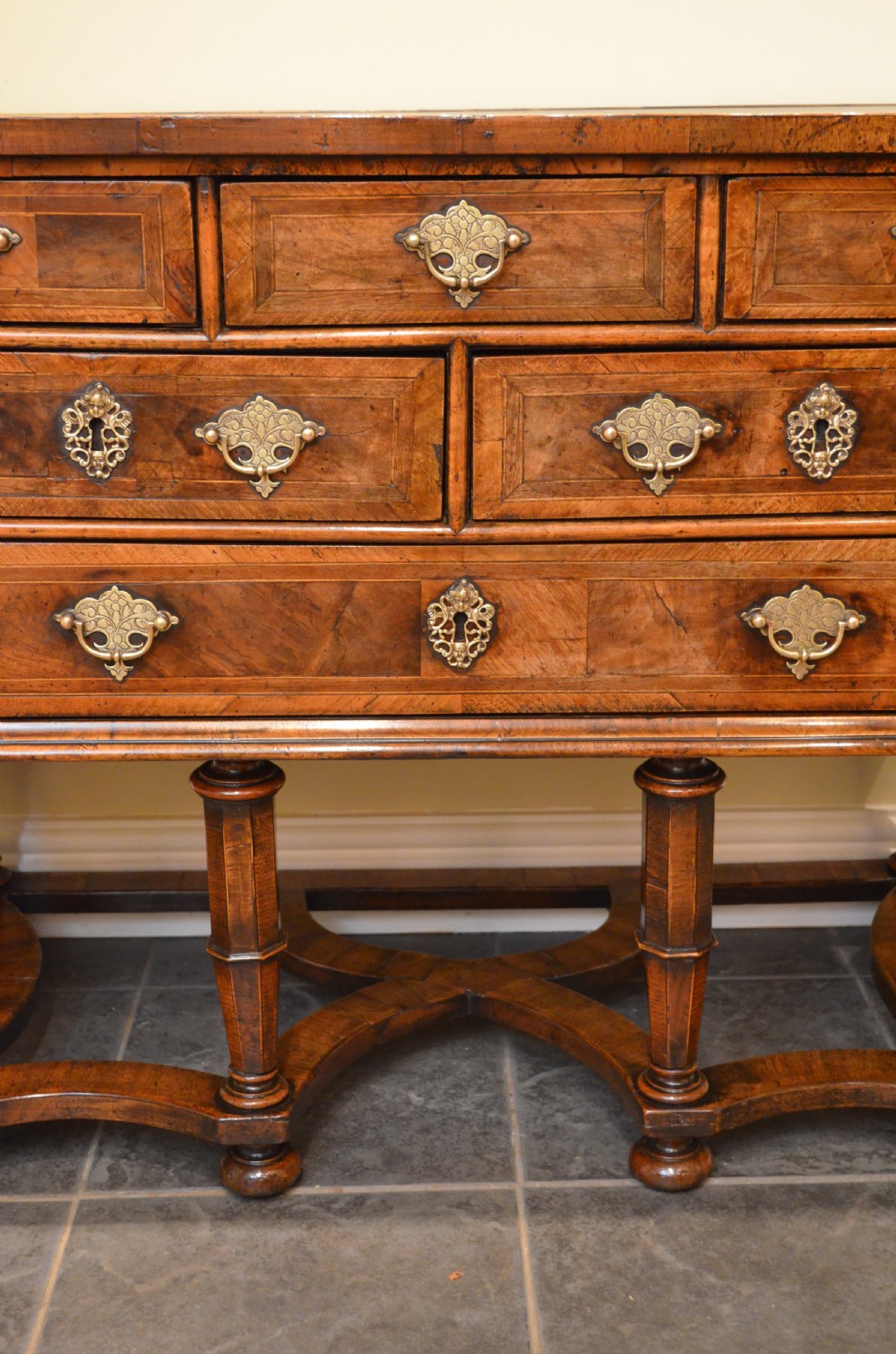 Stunning 18th Century Walnut Leather Topped Chest on Stand View IV