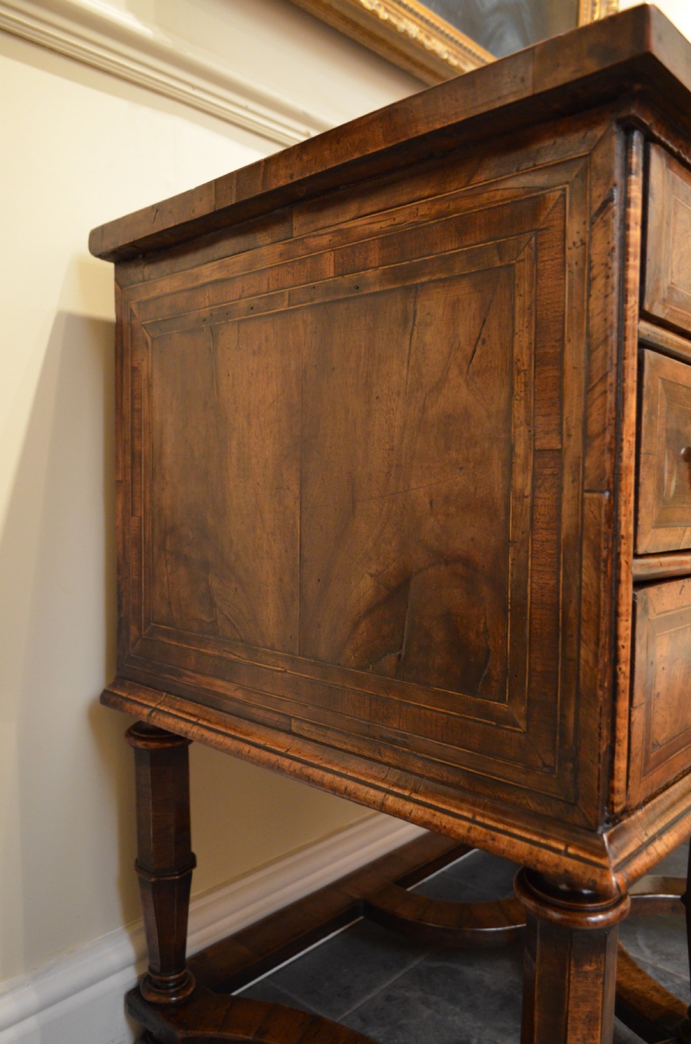 Stunning 18th Century Walnut Leather Topped Chest on Stand View XV