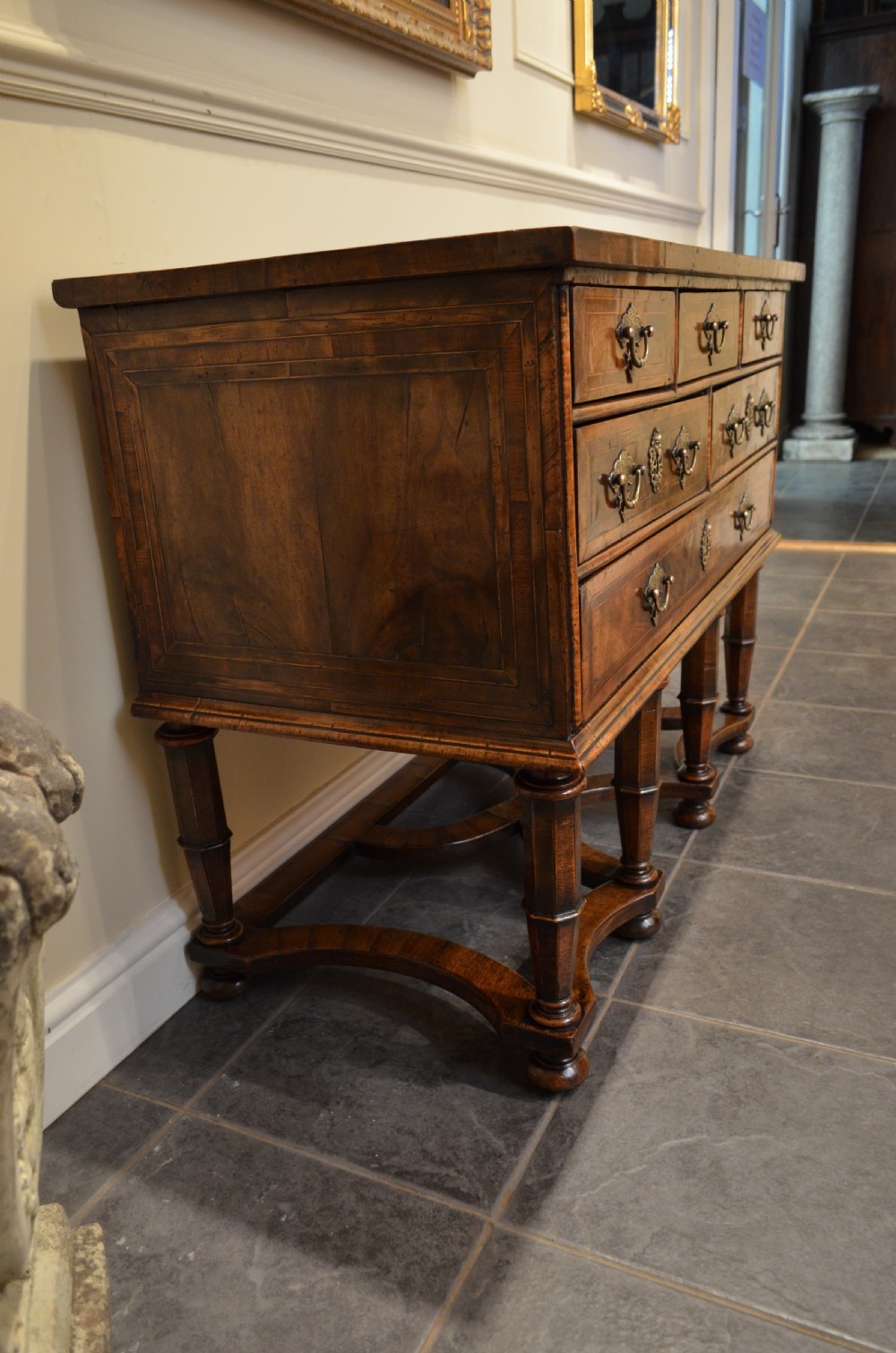 Stunning 18th Century Walnut Leather Topped Chest on Stand View XX