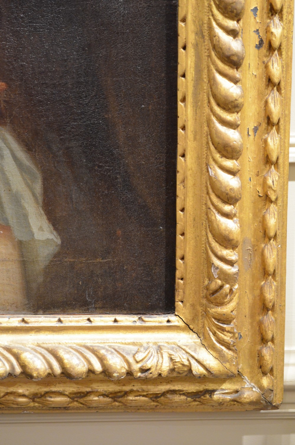 Beautiful Portrait of a young lady in original carved giltwood frame C1700 View VII