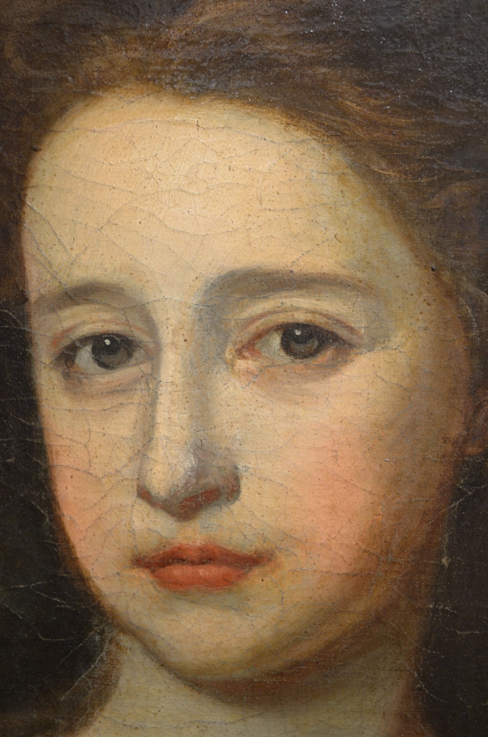Beautiful Portrait of a young lady in original carved giltwood frame C1700 View IX