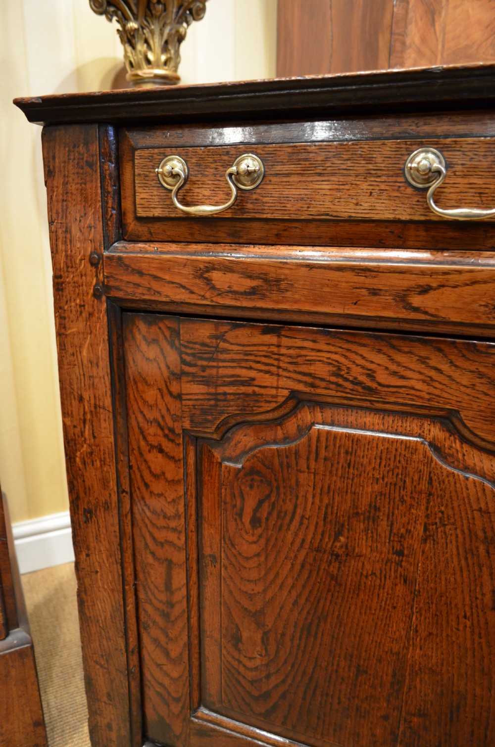 SOLD to a New Client. Georgian Oak Cupboard Dresser Base. View VII