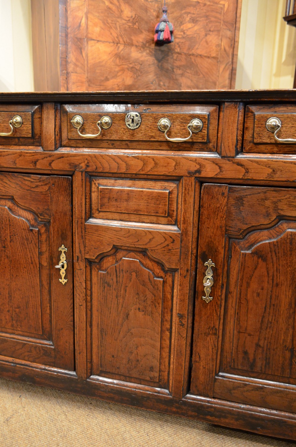 SOLD to a New Client. Georgian Oak Cupboard Dresser Base. View XI