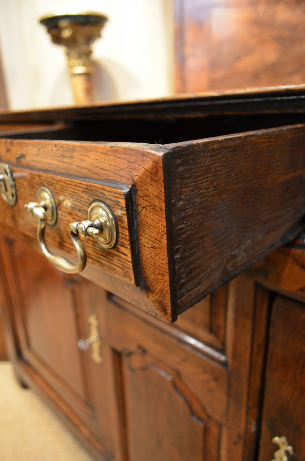 SOLD to a New Client. Georgian Oak Cupboard Dresser Base. View XIII