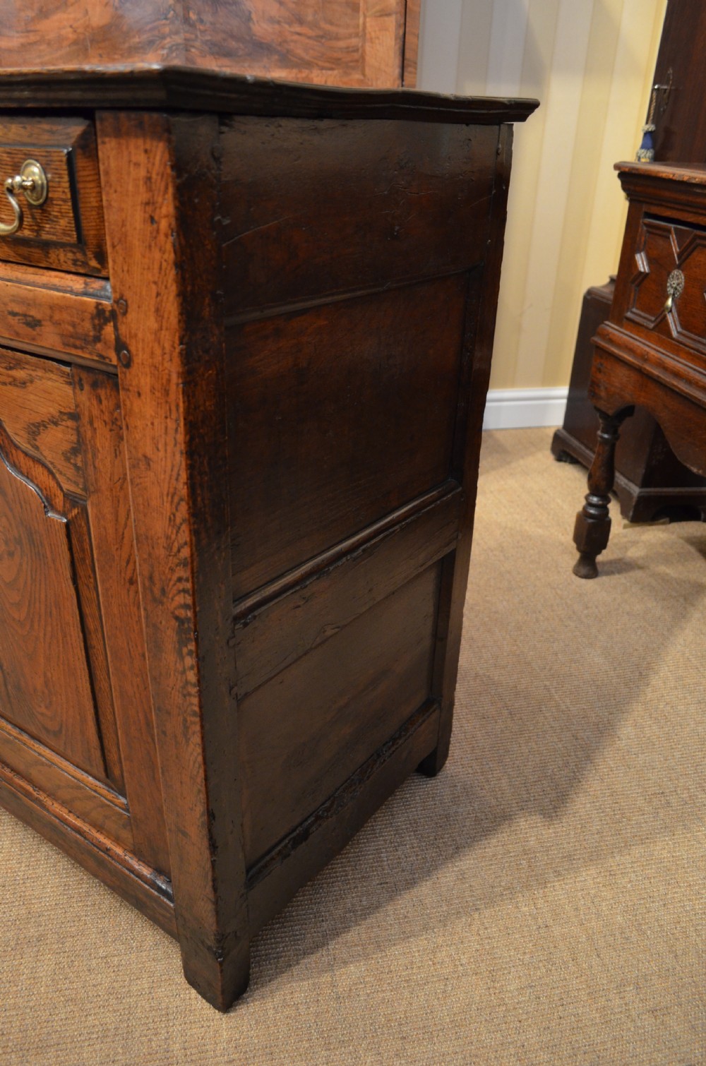 SOLD to a New Client. Georgian Oak Cupboard Dresser Base. View XIV