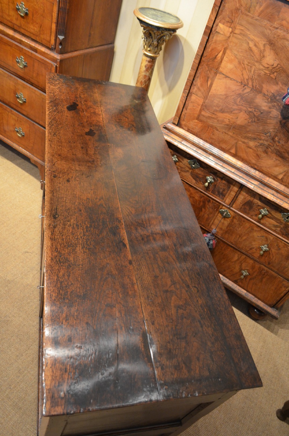 SOLD to a New Client. Georgian Oak Cupboard Dresser Base. View XV