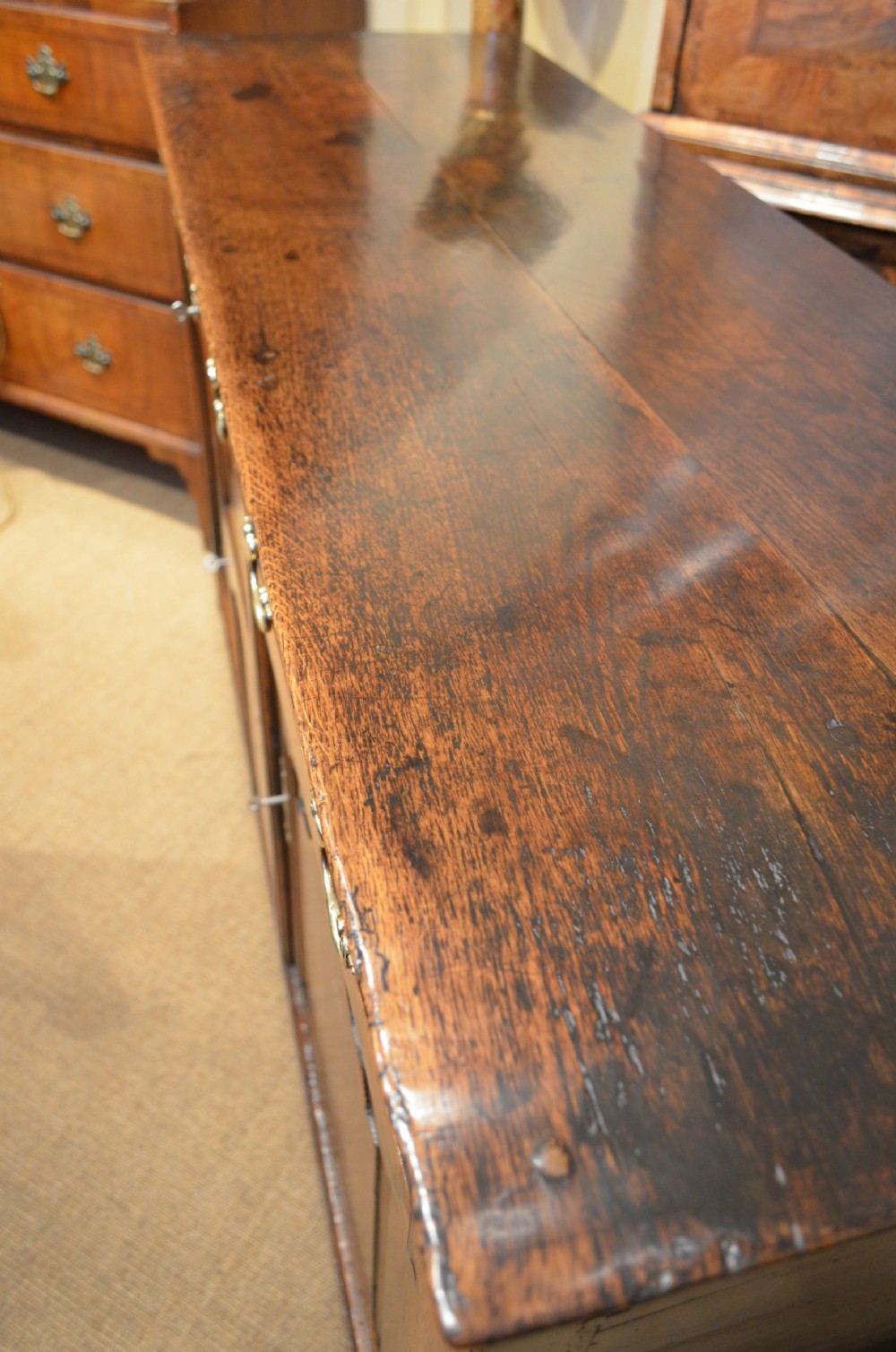 SOLD to a New Client. Georgian Oak Cupboard Dresser Base. View XVI