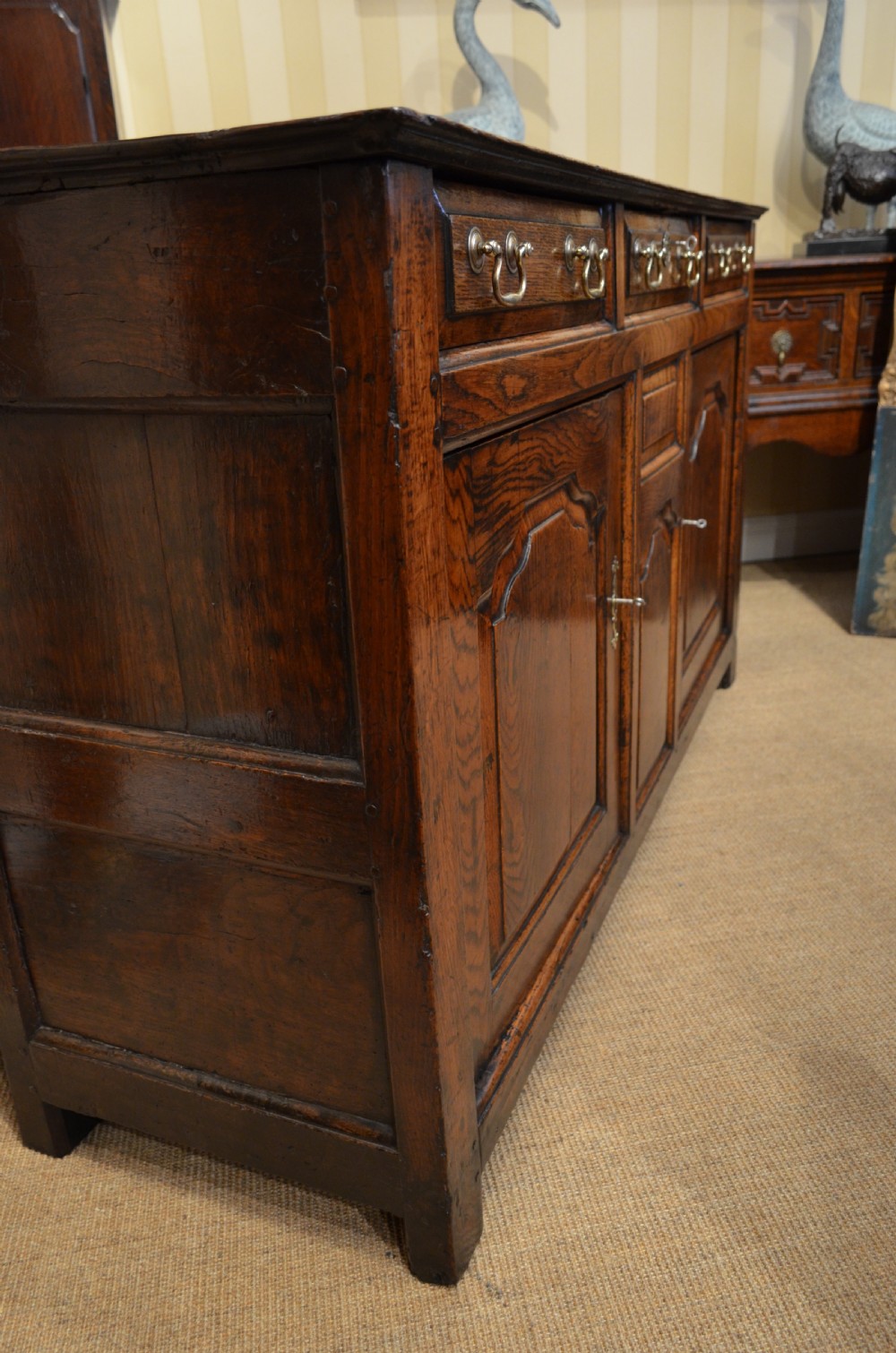 SOLD to a New Client. Georgian Oak Cupboard Dresser Base. View XX