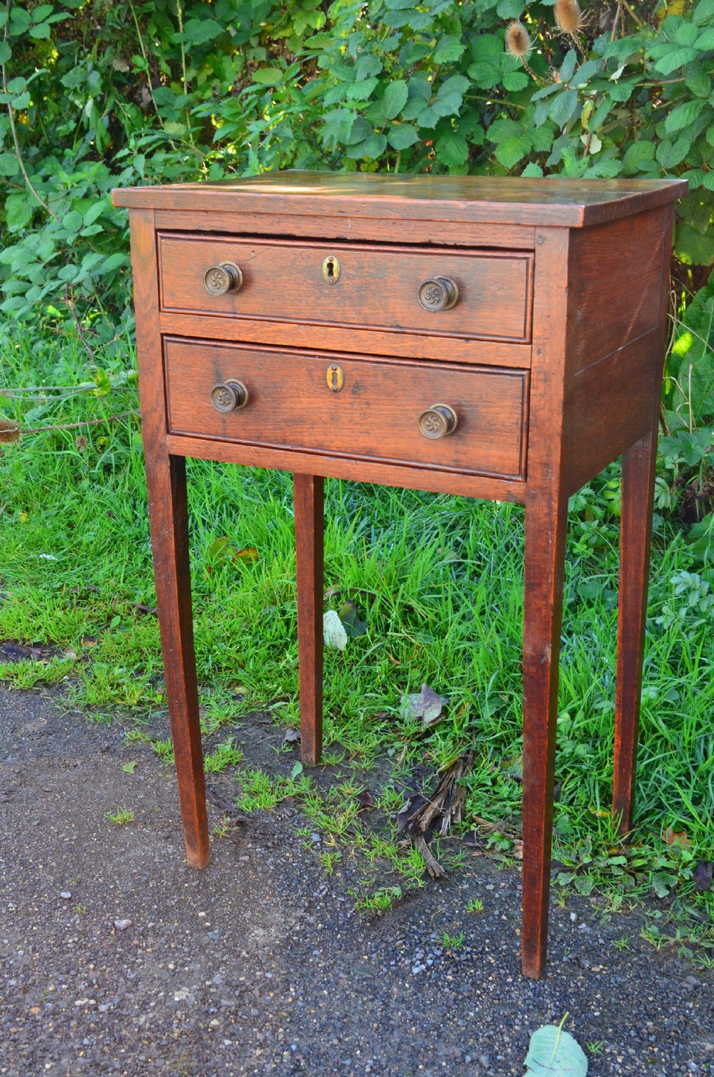 Fabulous 18th Century Oak Side Table with fitted drawer C1790