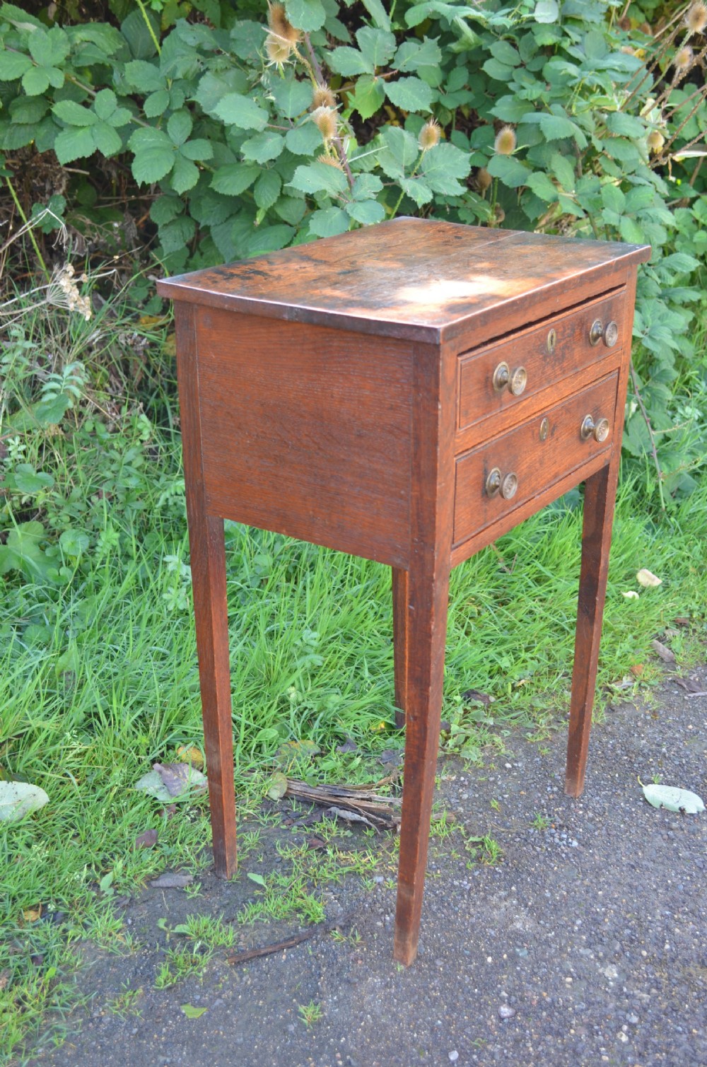 Fabulous 18th Century Oak Side Table with fitted drawer C1790 View II