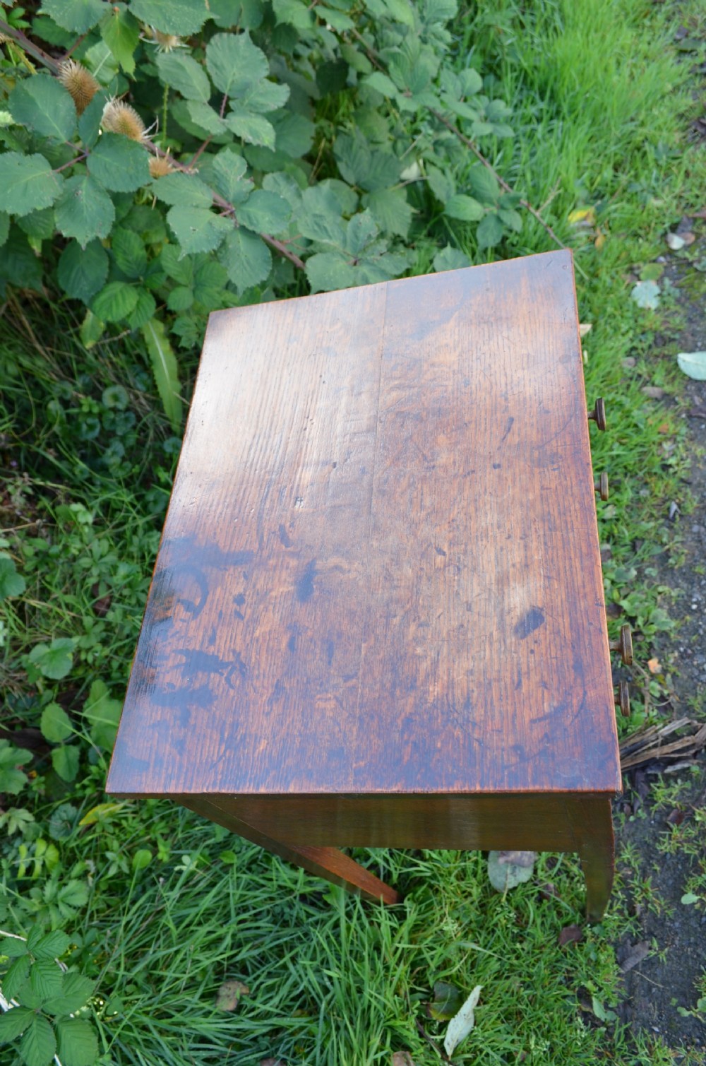 Fabulous 18th Century Oak Side Table with fitted drawer C1790 View IV