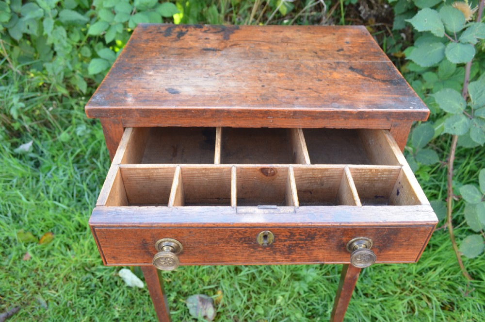 Fabulous 18th Century Oak Side Table with fitted drawer C1790 View V