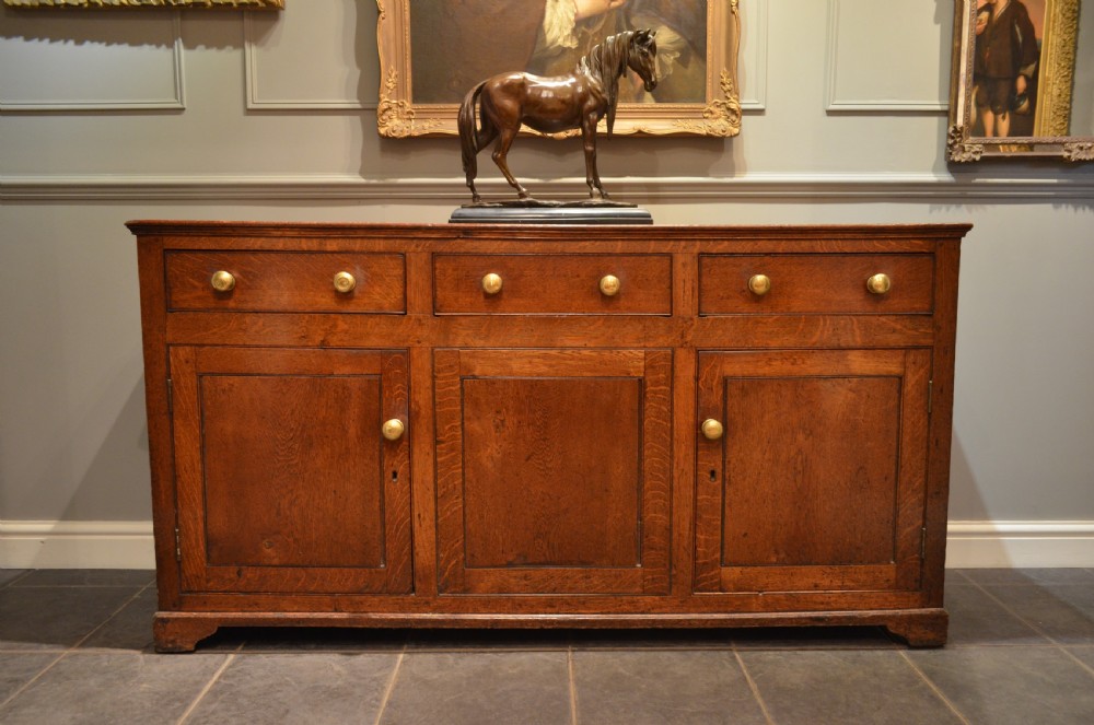 Early 19th Century Oak Cupboard Dresser Base.  View II