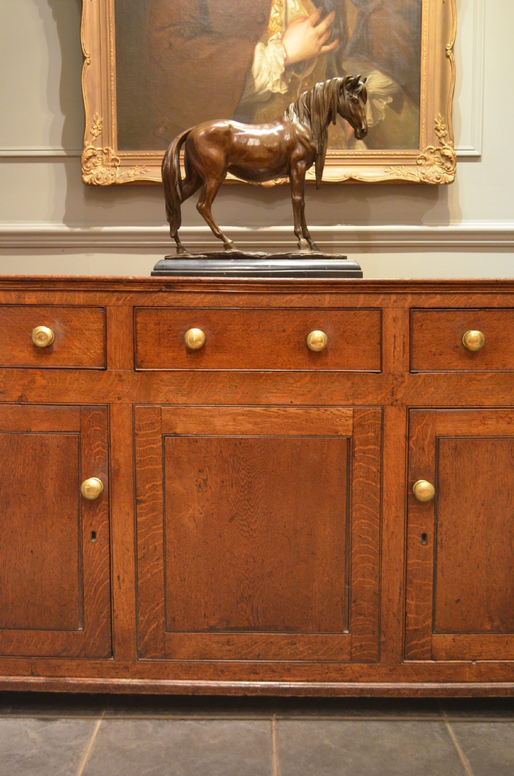 Early 19th Century Oak Cupboard Dresser Base.  View V